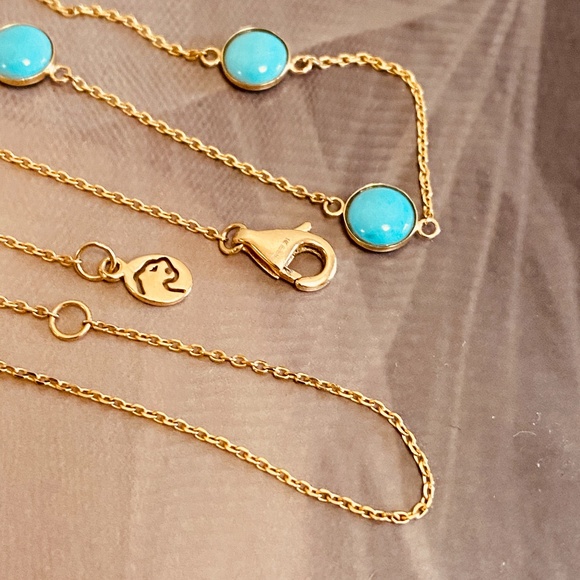 Effy 14K Yellow Gold Turquoise Necklace - Picture 9 of 11